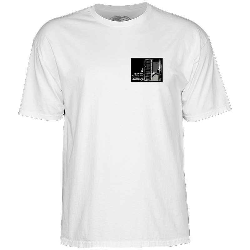 Powell Peralta Chris Senn Police T-Shirt White Powell Peralta Chris Senn Police T-Shirt White