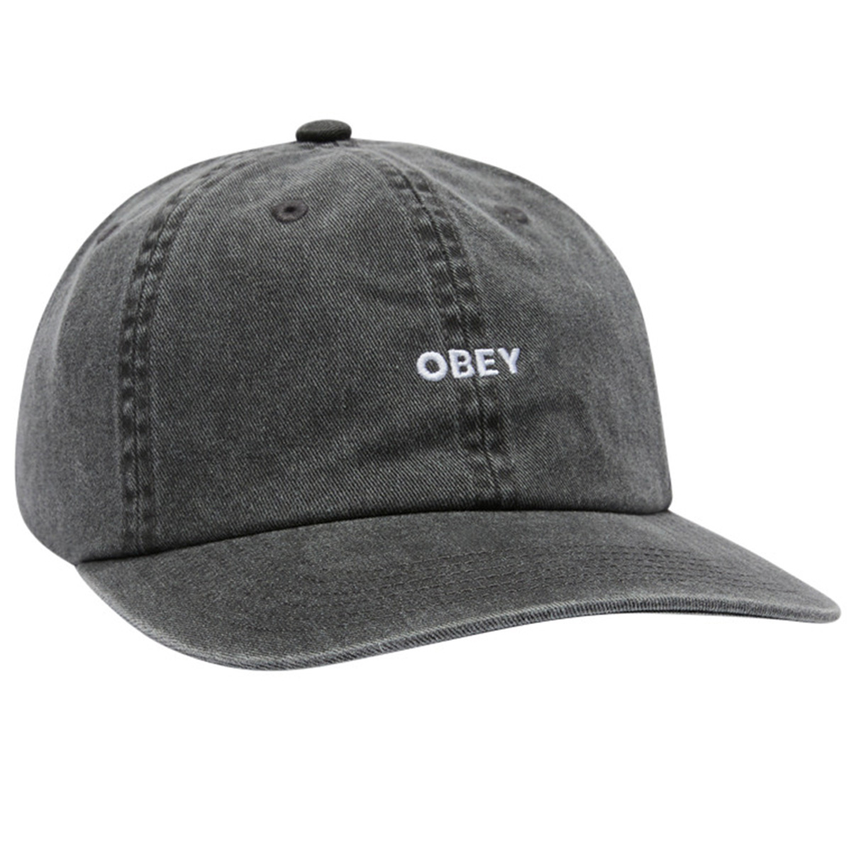 Obey Pigment Bold 6 Panel Strapback Pigment Black Obey Pigment Bold 6 Panel Strapback Pigment Black