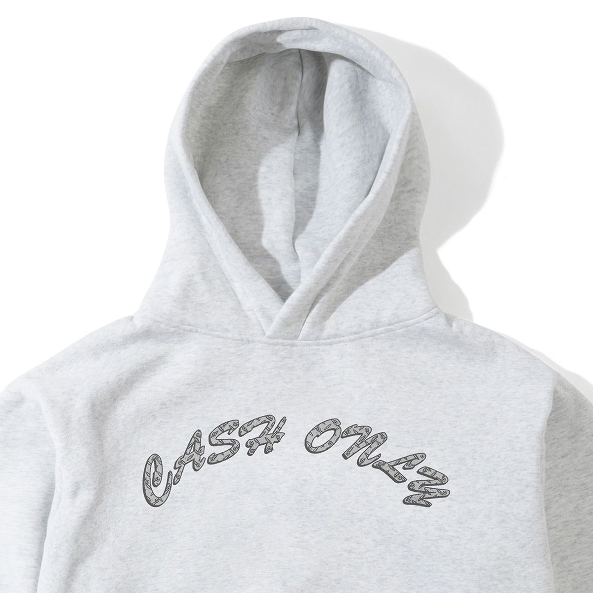 Cash Only Diamond Plate Logo Hooded Sweater Ash