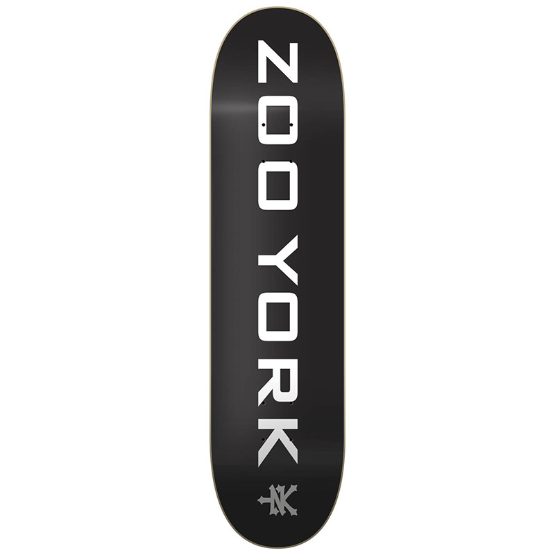 Zoo York OG 95 Logo Block Skateboard Deck Black/White/Grey 8