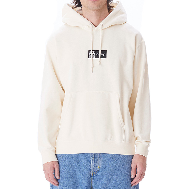 Obey Icon Embroidred Hooded Sweater Unbleached