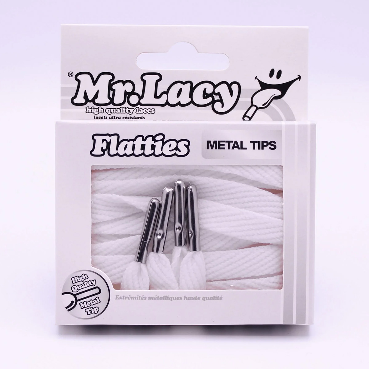 Mr.Lacy Flatties Metal Tip White/Silver Metal Mr.Lacy Flatties Metal Tip White/Silver Metal
