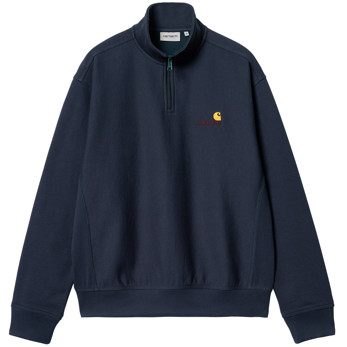 Carhartt WIP Half Zip American Script Sweater Air Force Blue