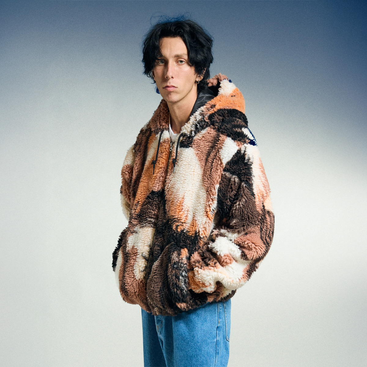 Obey Horses Sherpa Jacket Brown