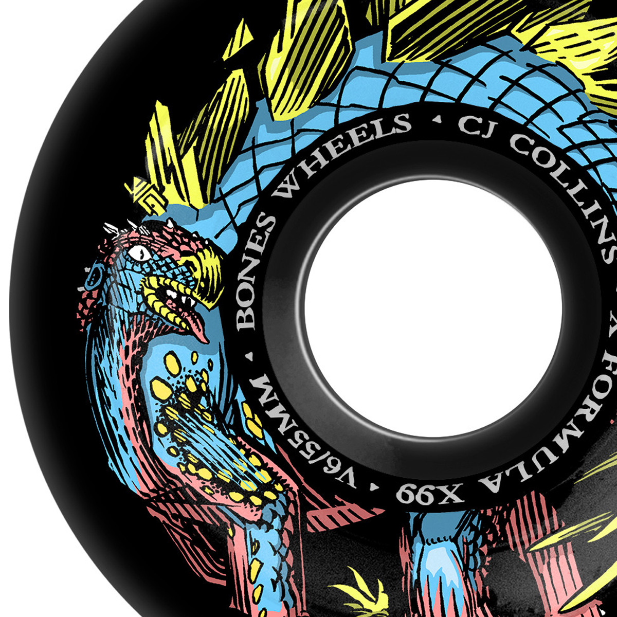 Bones X Formula CJ Collins Dino-Sortas V6 Wdct Whls Blck 99A 55mm Bones X Formula CJ Collins Dino-Sortas V6 Wdct Whls Blck 99A 55mm