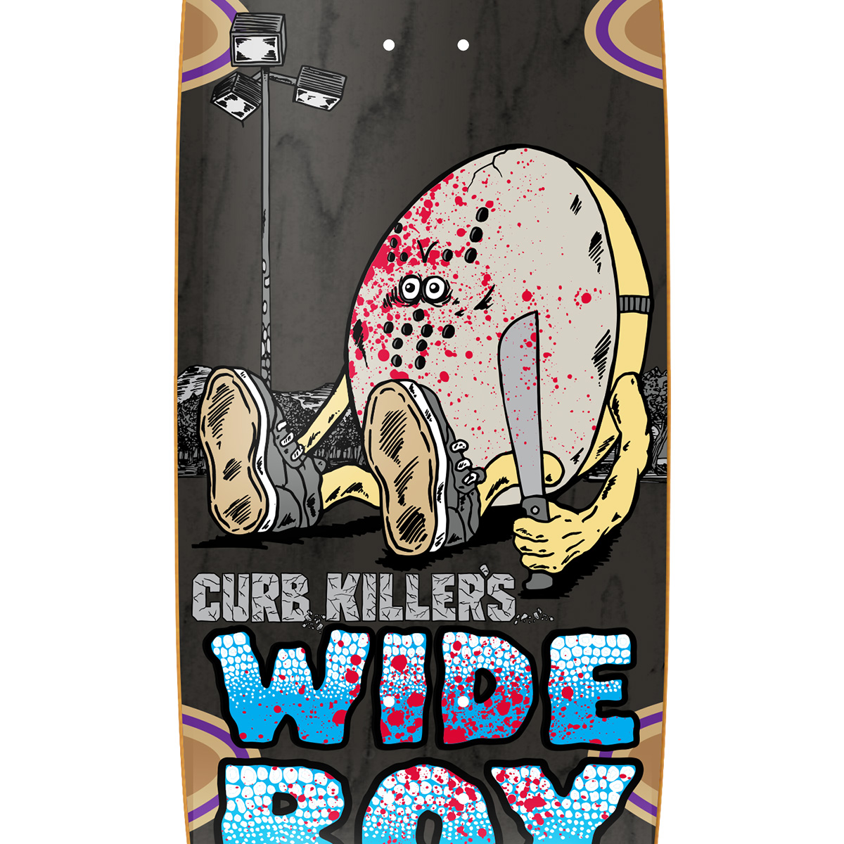 Heroin Curb Killer Wide Boy Wheel Wells Skateboard Deck 10.75