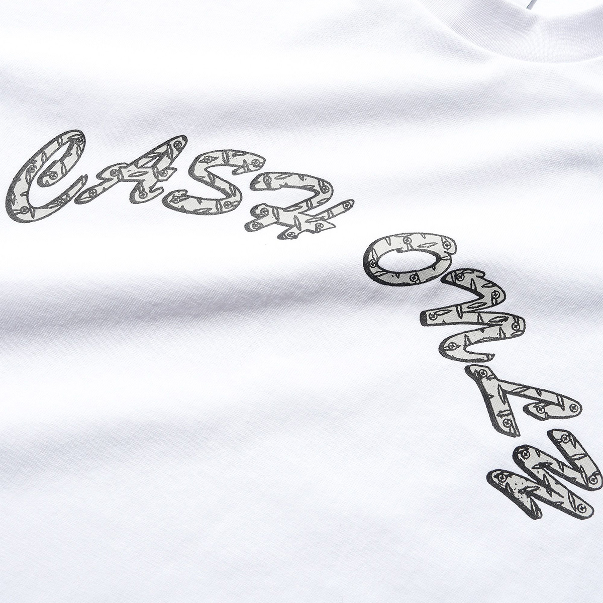 Cash Only Diamond Plate Logo T-Shirt White