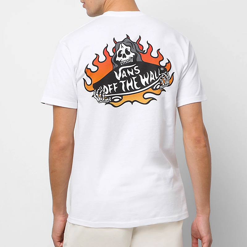 Vans Fuego Skeleton Logo T-Shirt White Vans Fuego Skeleton Logo T-Shirt White