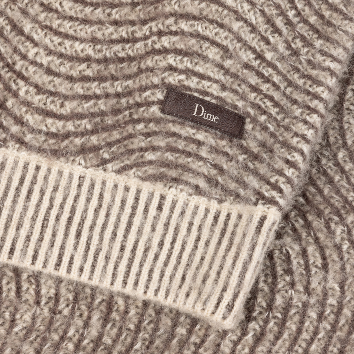 Dime Mohair Wave Knit Sweater Camel