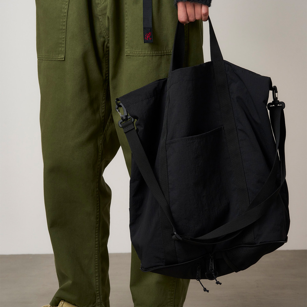 Gramicci Nylon Packable Tote Bag Black Gramicci Nylon Packable Tote Bag Black