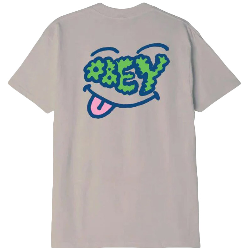 Obey Smirk T-Shirt Pigment Silver Grey