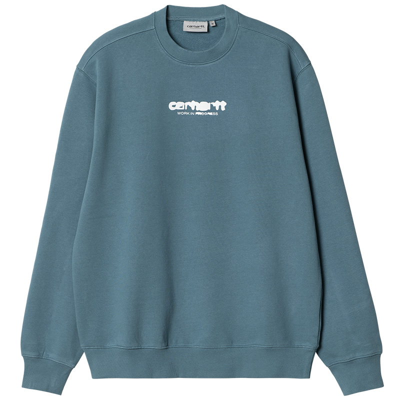Carhartt WIP Ink Bleed Sweater Vancouver Blue/White Stone Washed