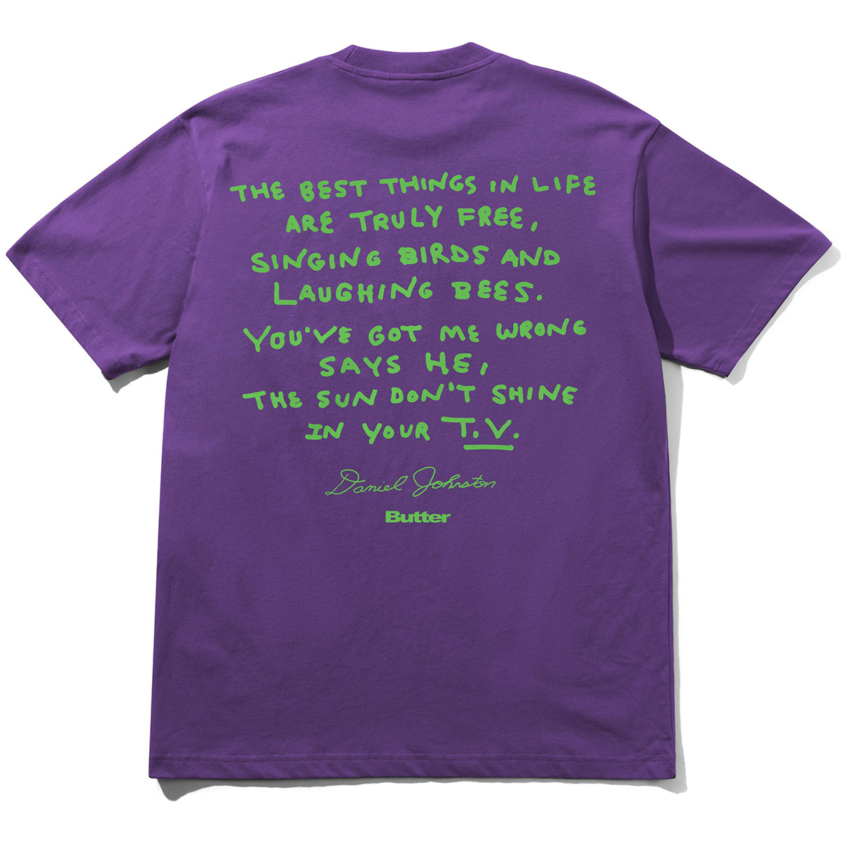 Butter Goods x Daniel Johnston Don't Be Scared T-shirt Grape
