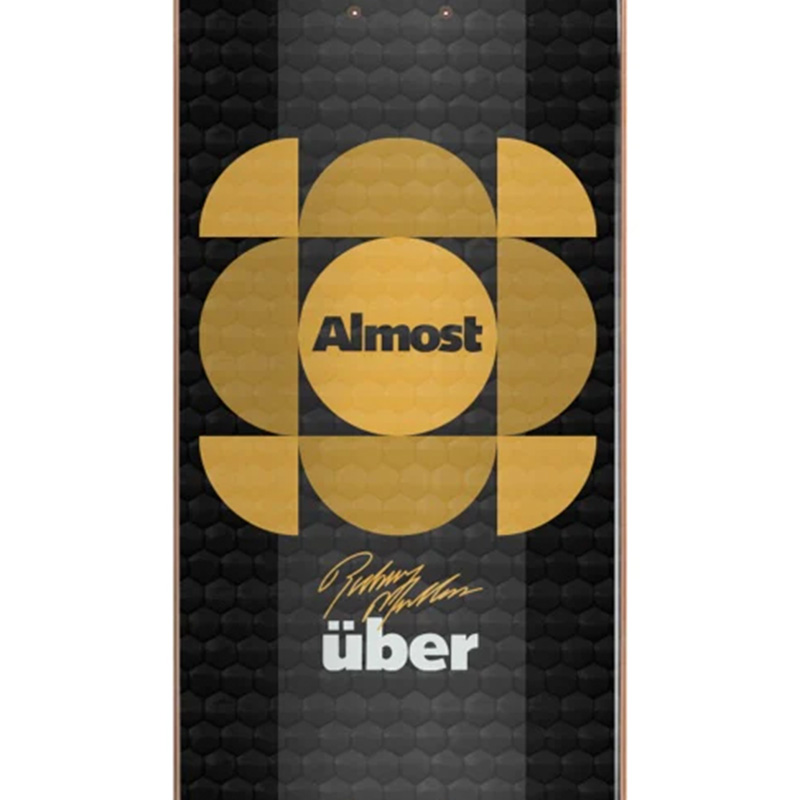 Almost Mullen Uber Expanded Skateboard Deck Gold Black 8.375 Almost Mullen Uber Expanded Skateboard Deck Gold Black 8.375
