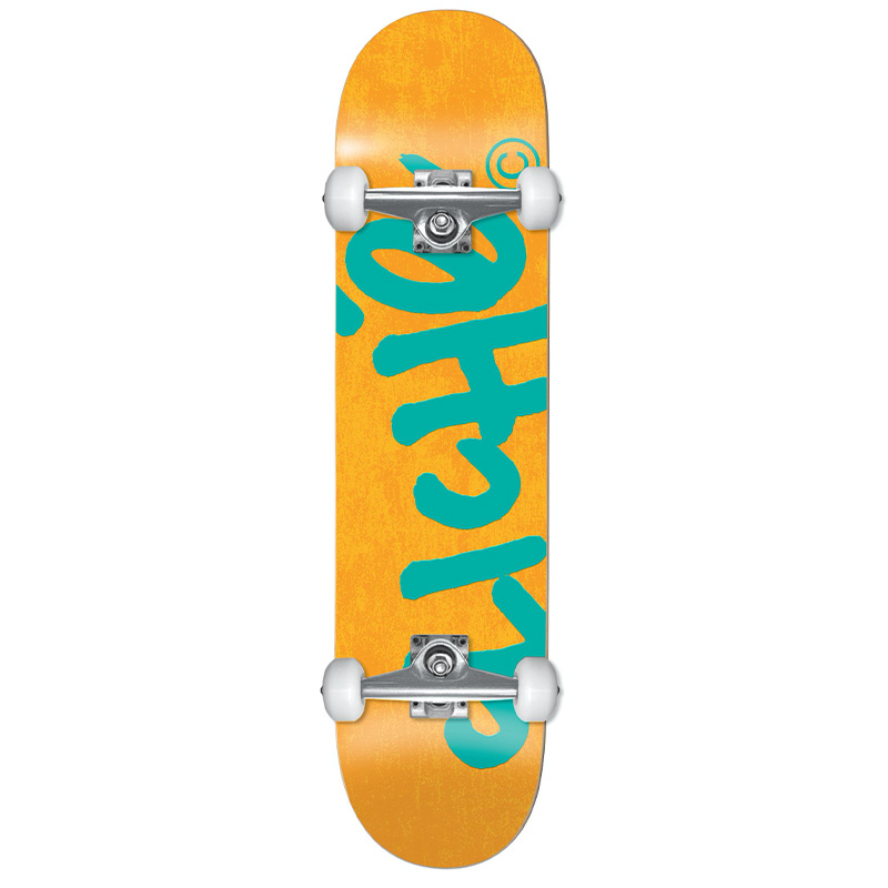Clich��� Handwritten First Push Complete Skateboard Orange/Teal 8.25