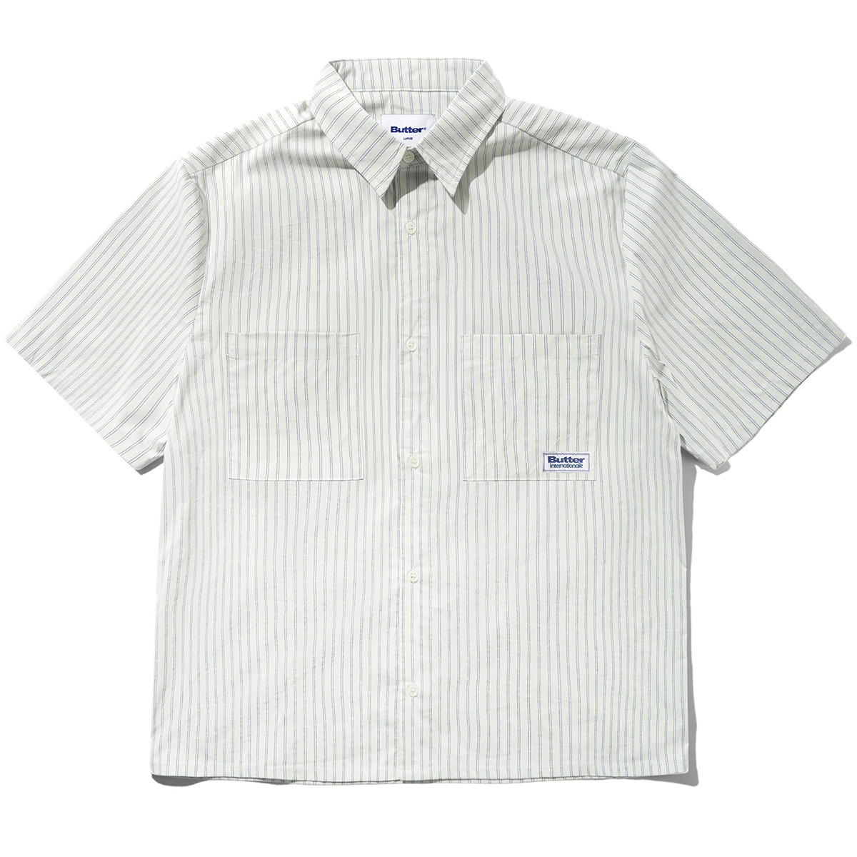 Butter Goods Vertical Stripe Shirt Dull Mint