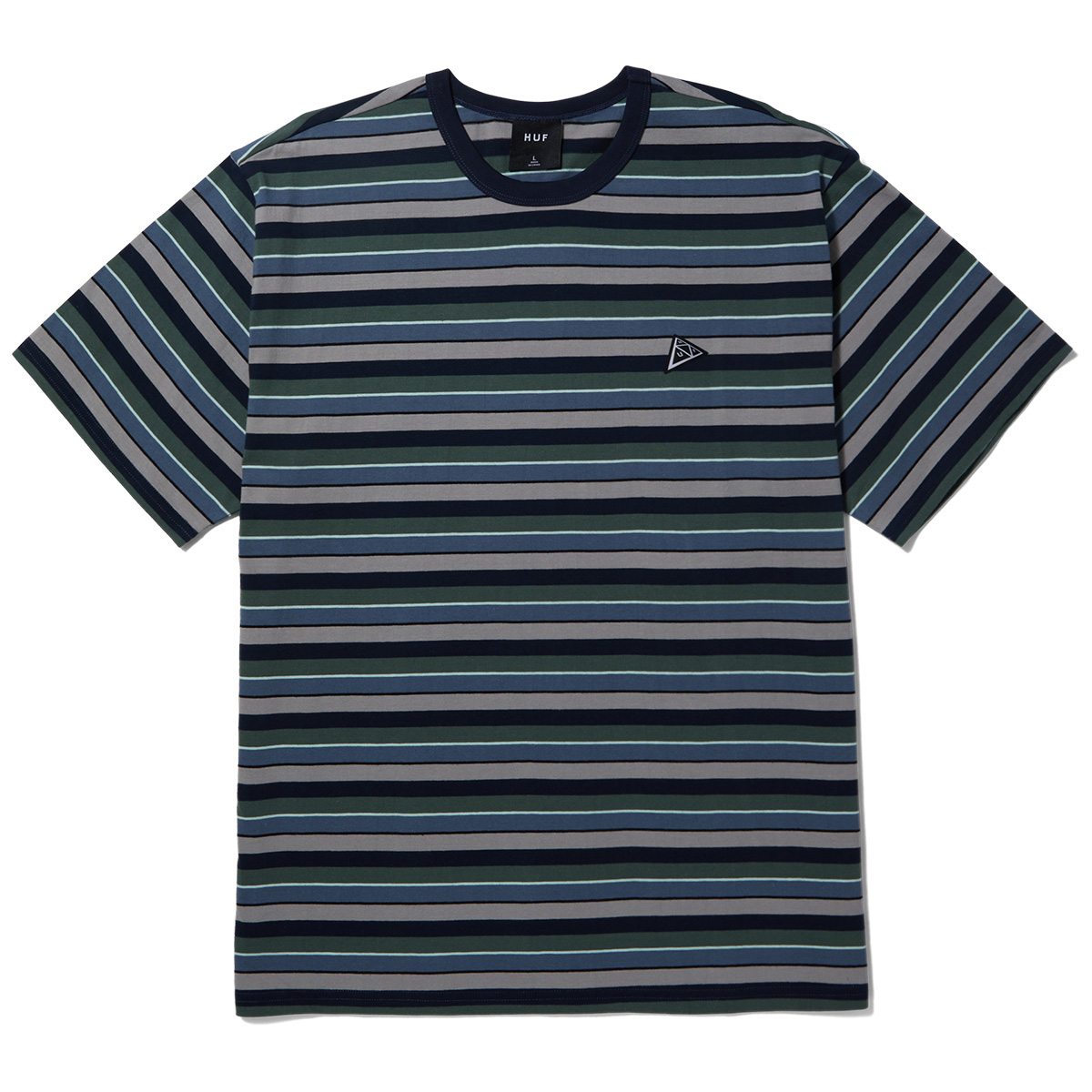 HUF Triple Triangle Relaxed Knit T-Shirt Oil Blue HUF Triple Triangle Relaxed Knit T-Shirt Oil Blue