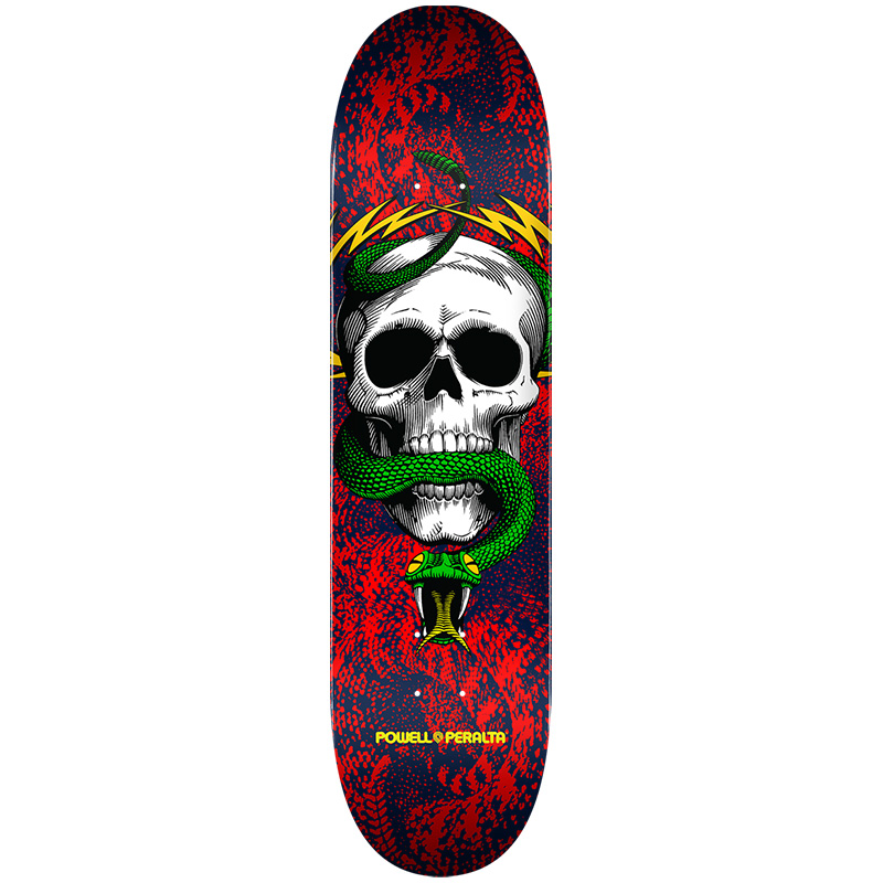 Powell Peralta Skull & Snake Skateboard Deck Red/Navy 7.75