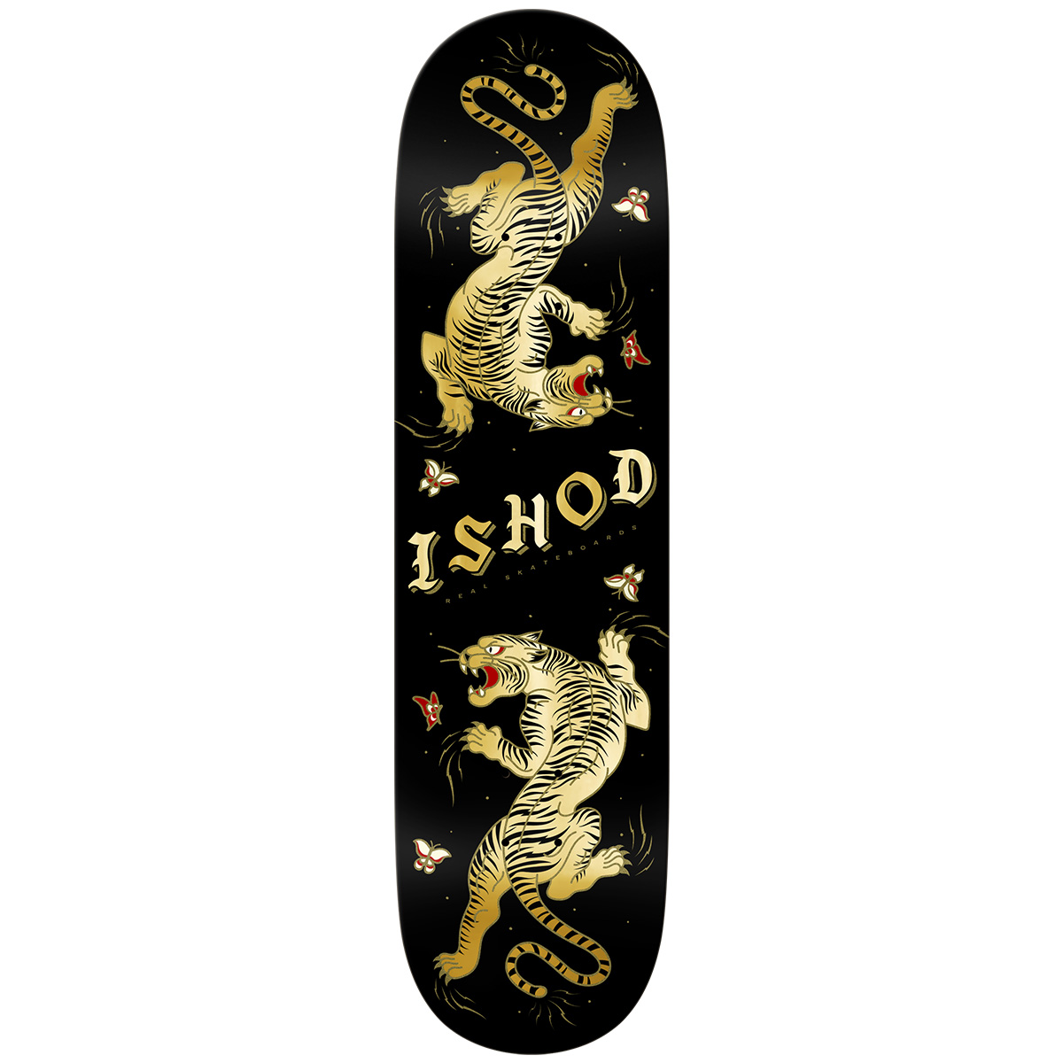 Real DBX Ishod Catscratch Twin Tail Skateboard Deck Gloss Black  8.5