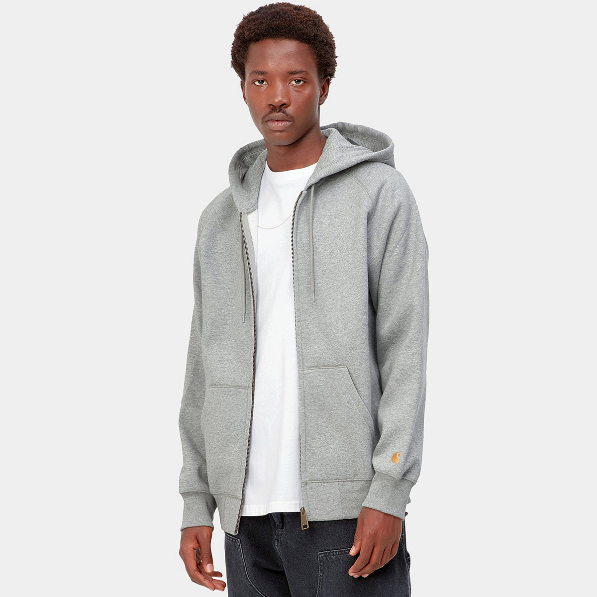Carhartt WIP Hooded Chase Jacket Grey Heather/Gold Carhartt WIP Hooded Chase Jacket Grey Heather/Gold