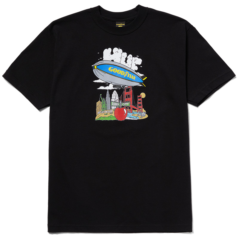 Huf X Goodyear Discover T-Shirt Black Huf X Goodyear Discover T-Shirt Black