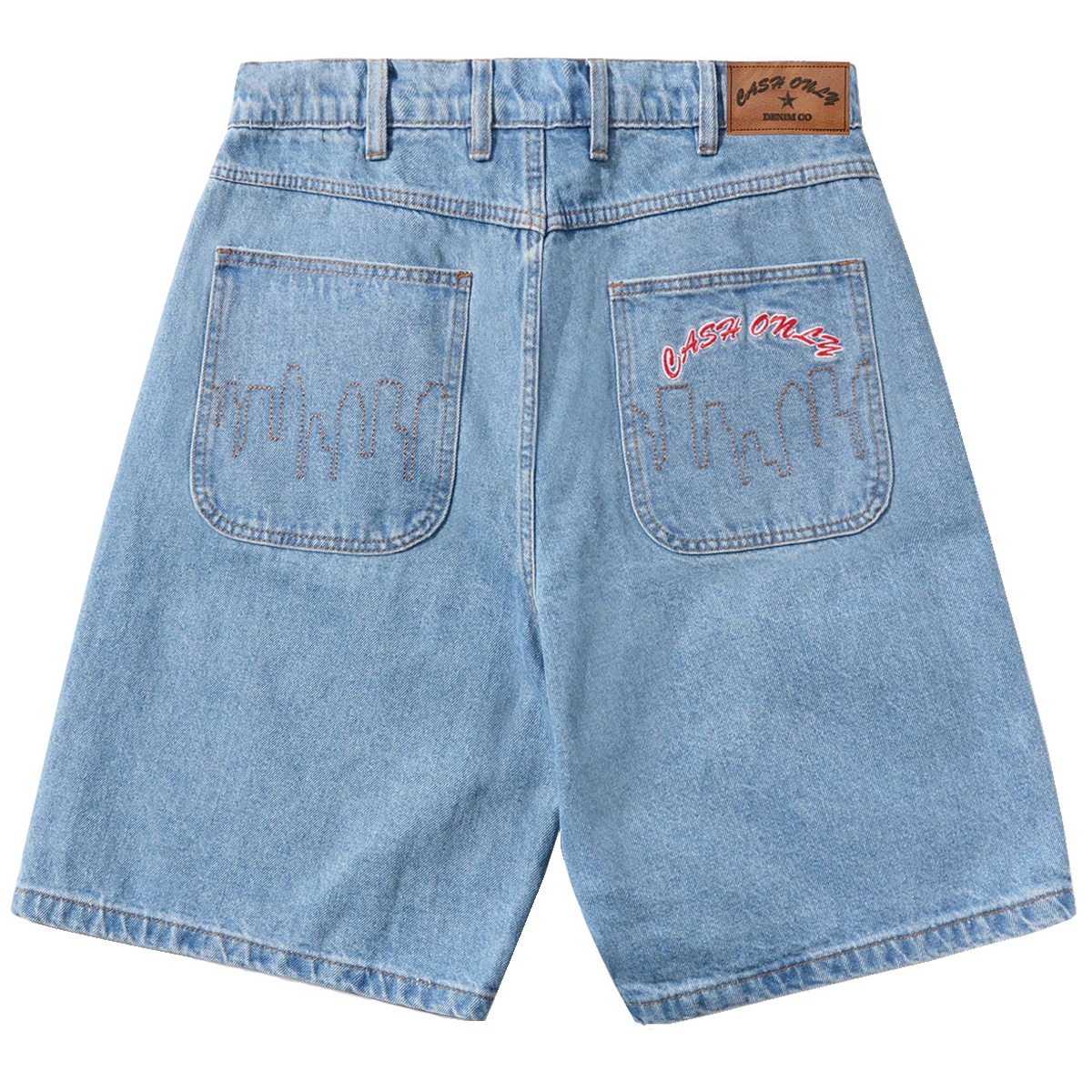 Cash Only Logo Denim Short Washed Indigo Cash Only Logo Denim Short Washed Indigo