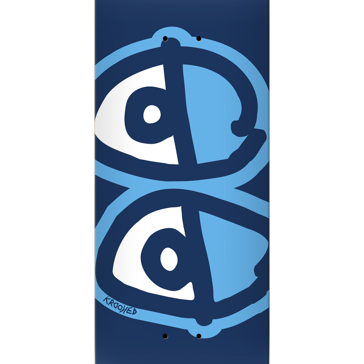 Krooked Easy Rider Team Eyes Skateboard Deck Blue 8.38