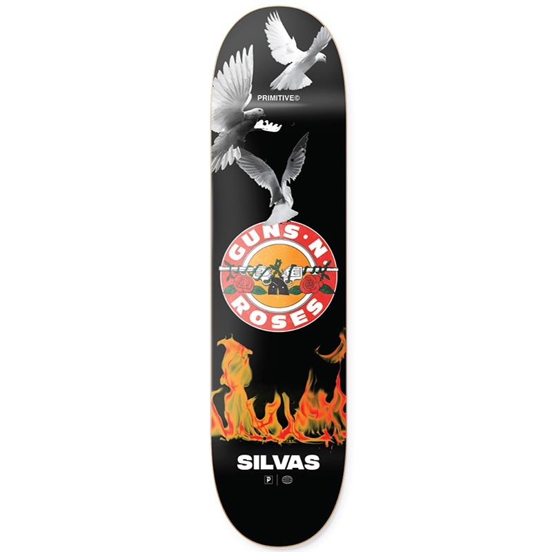 Primitive x GNR Silvas Next Door Skateboard Deck Black 8.38