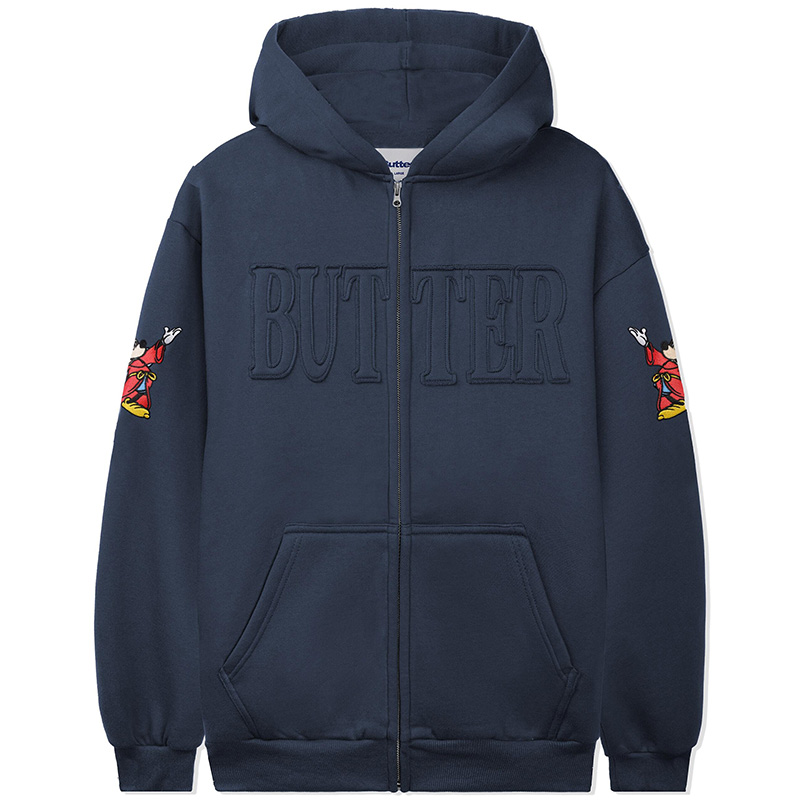 Butter x Disney Applique Zip-Thru Hoodie Denim