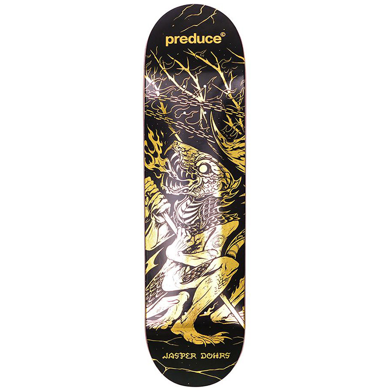 Preduce x Montemith Jasper Dohrs Steep Concave Skateboard Deck Gold Foil 8.25