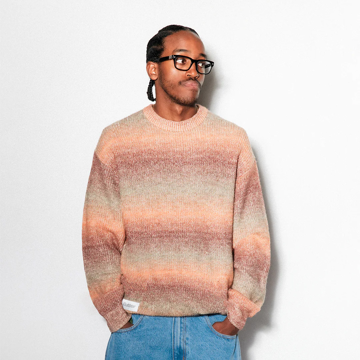 Butter Goods Beams Knit Sweater Ochre Butter Goods Beams Knit Sweater Ochre