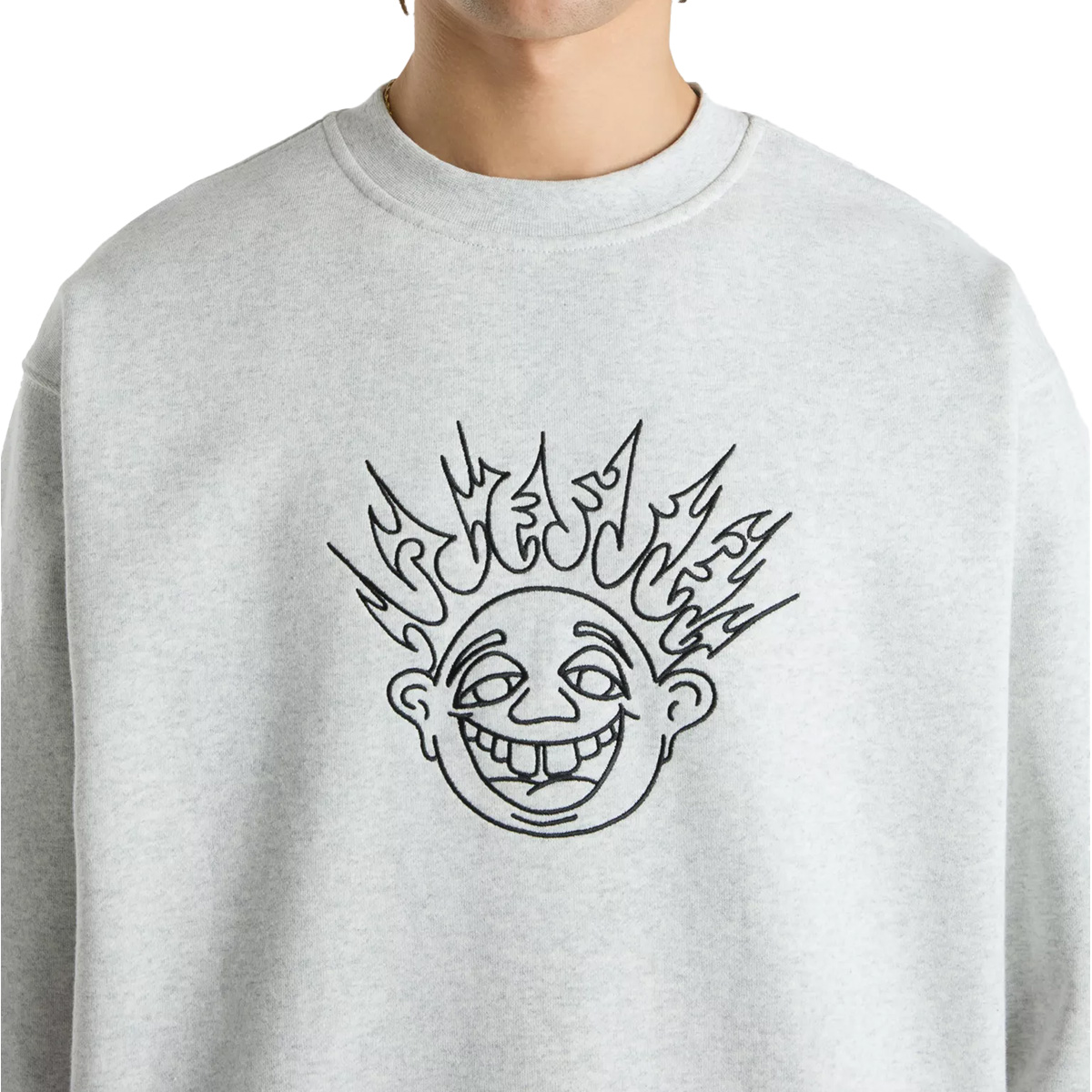 Vans Skate Smile Spike Sweater Ash Heather Vans Skate Smile Spike Sweater Ash Heather