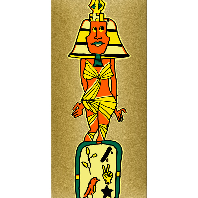 Krooked Ron Allen Guest Skateboard Deck Gold 8.25 Krooked Ron Allen Guest Skateboard Deck Gold 8.25