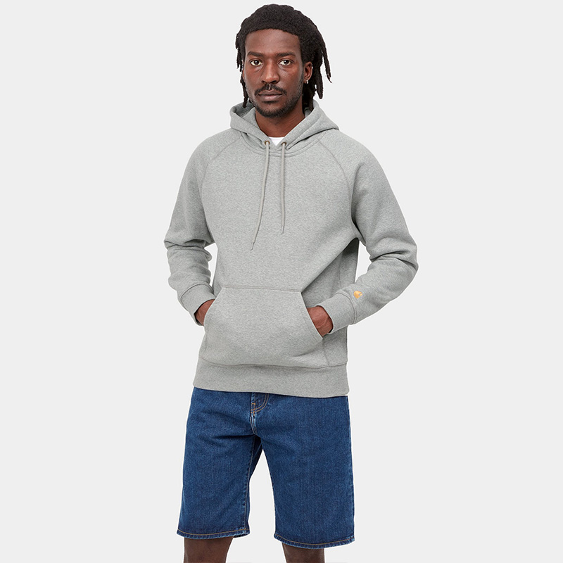 Carhartt WIP Chase Hoodie Grey Heather/Gold Carhartt WIP Chase Hoodie Grey Heather/Gold