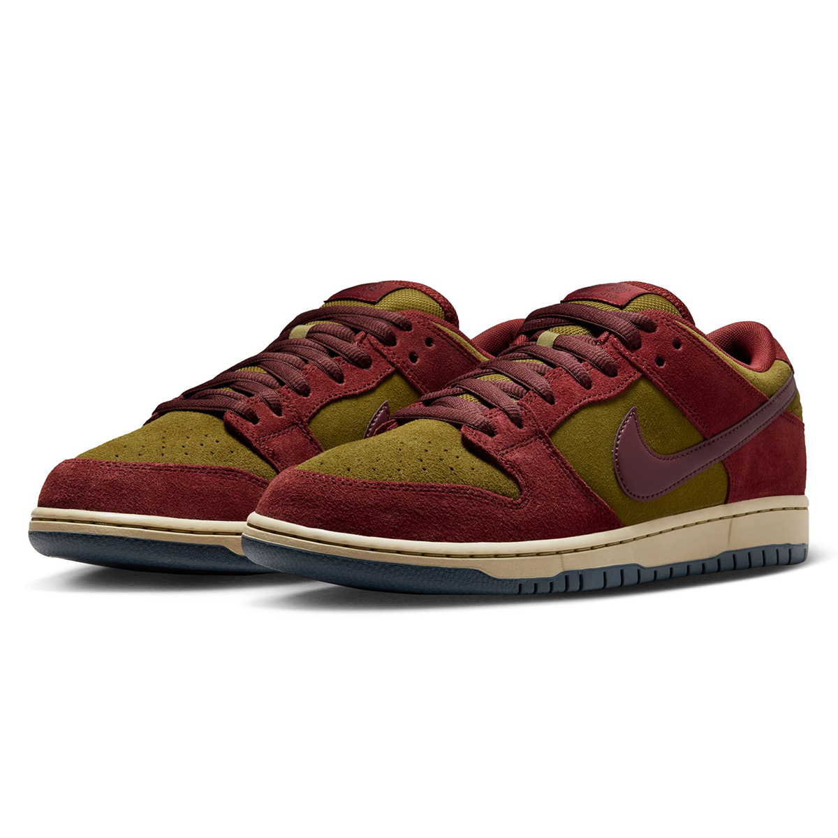Nike SB Dunk Low Pro Dk Team Red/Burgundy Crush-Olive Flak-Parachute Beige-Armory Navy