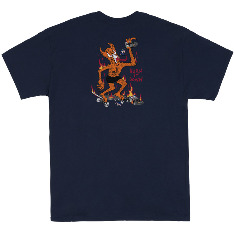 Thrasher Burn It Down T-Shirt Navy Thrasher Burn It Down T-Shirt Navy