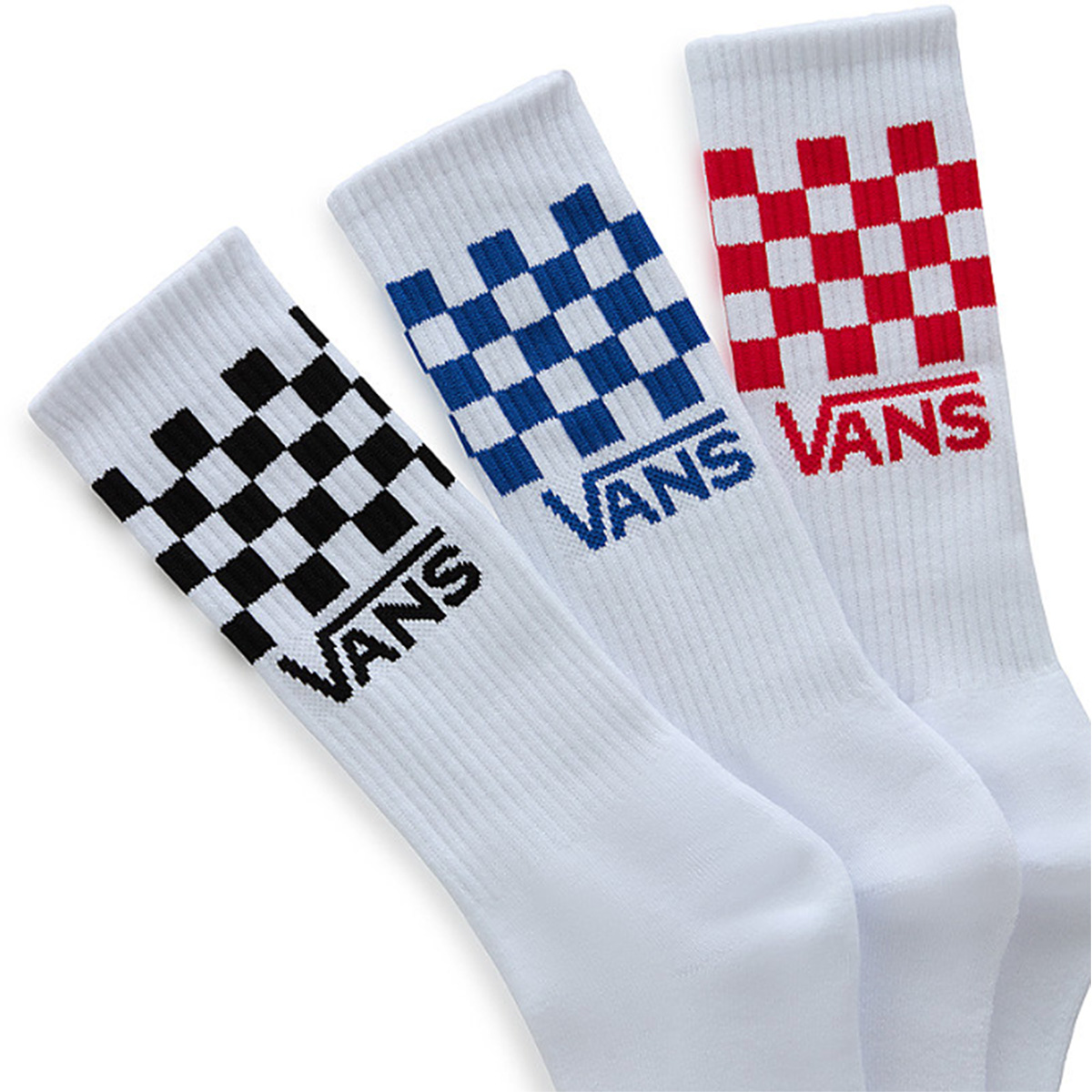 Vans Classic Check Crew Socks White 3-Pack