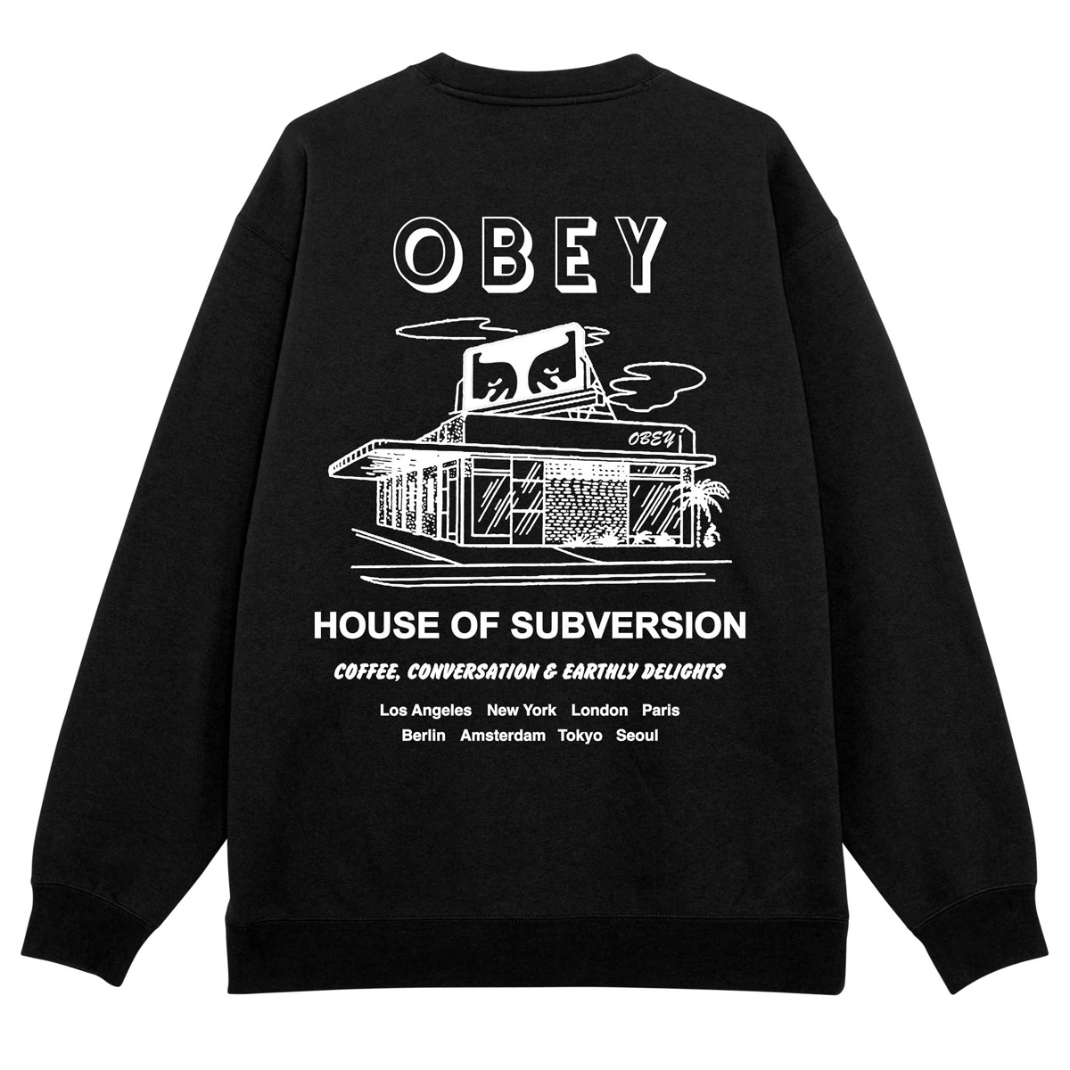 Obey House Of Subversion Sweater Black Obey House Of Subversion Sweater Black