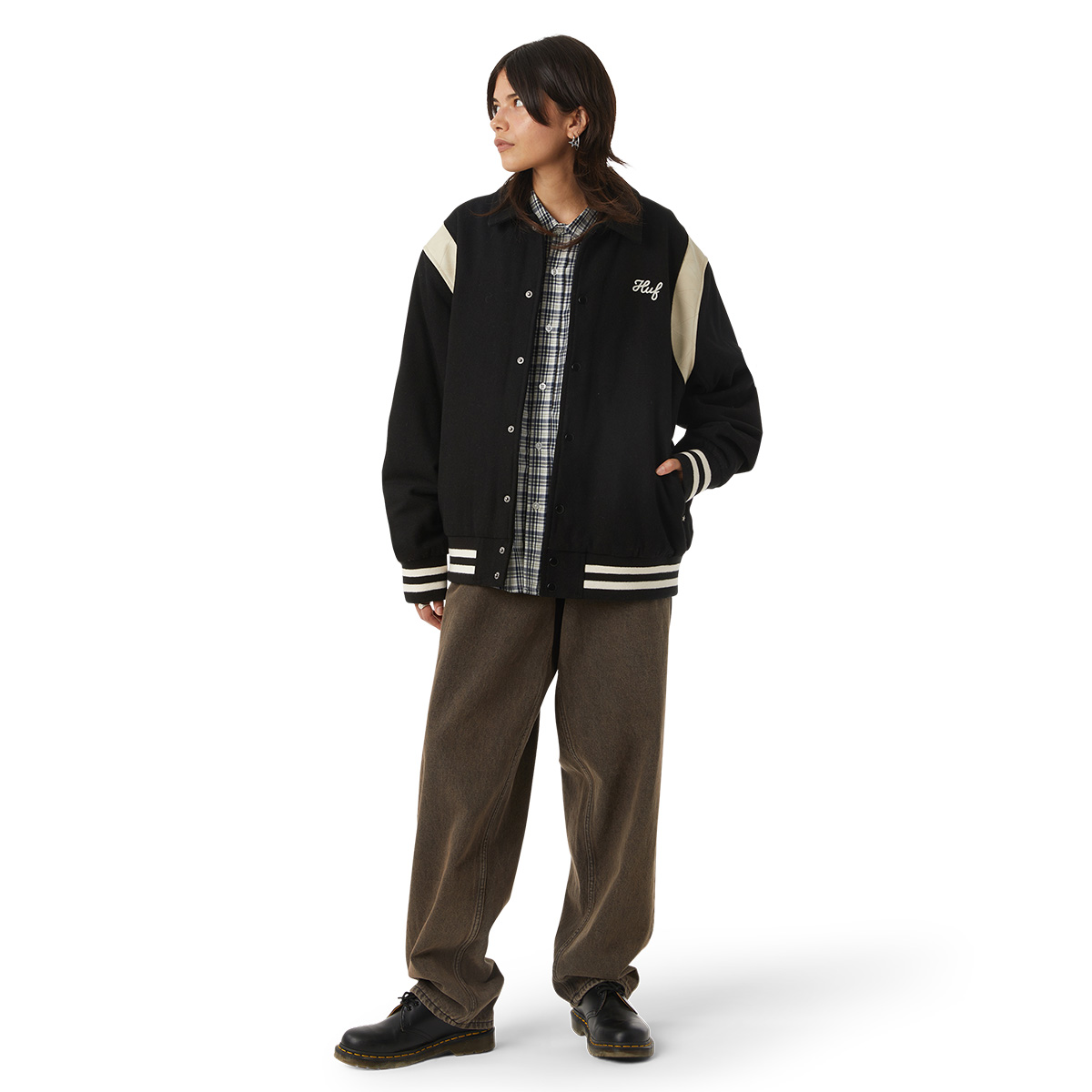 HUF Song Varsity Jacket Black HUF Song Varsity Jacket Black