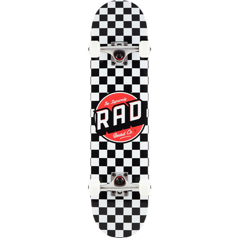 Rad Checkers 2 Dude Crew Complete Skateboard Black/White 7.5