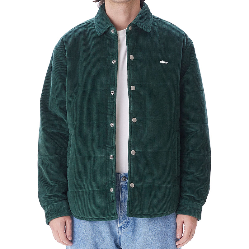 Obey Grand Cord Shirt Jacket Dark Cedar