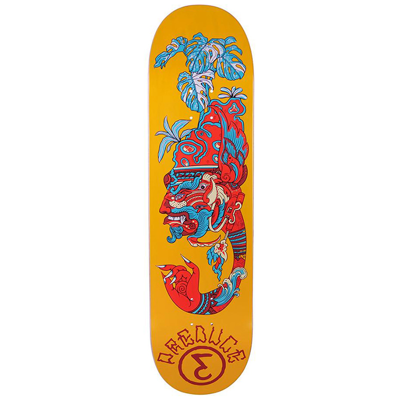 Preduce TRK Pot Head Steep Concave Skateboard Deck Yellow/Red 8.5