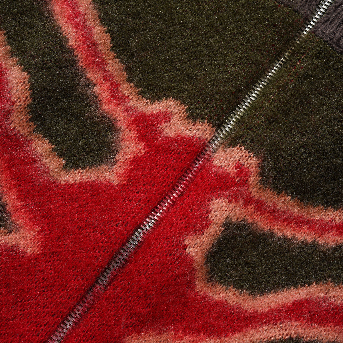 Butter Goods Beetle Zip-Thru Knit Sweater Olive Butter Goods Beetle Zip-Thru Knit Sweater Olive