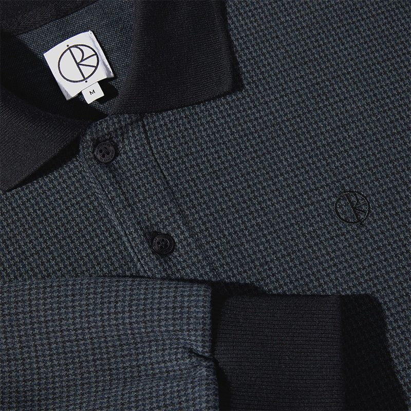 Polar Polo LS Shirt Houndstooth Black/Grey Polar Polo LS Shirt Houndstooth Black/Grey