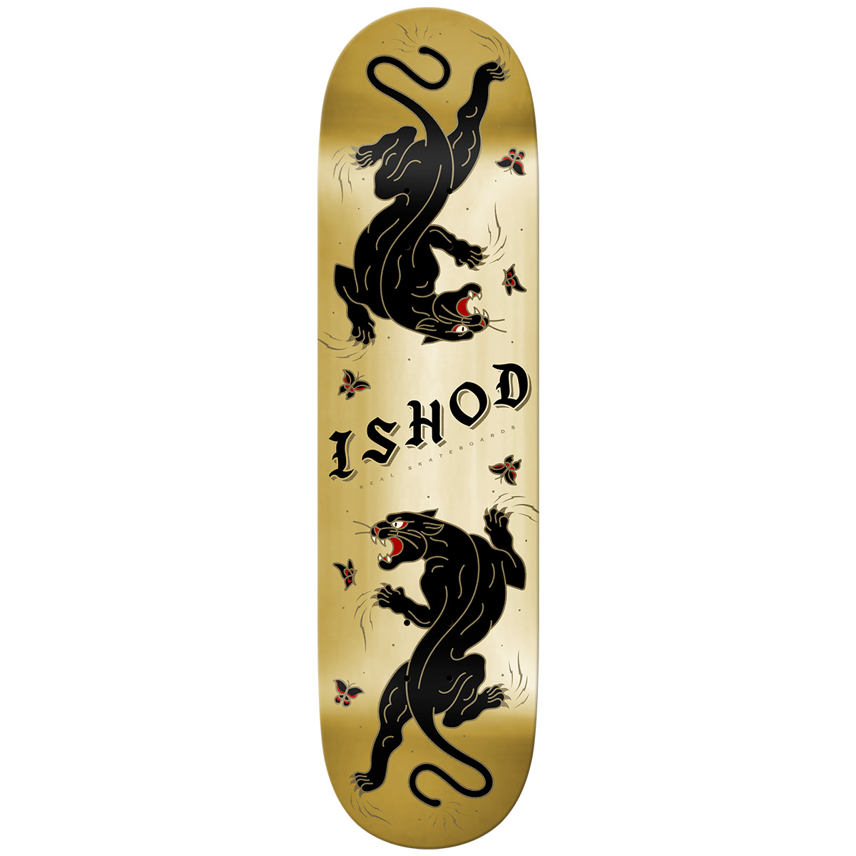 Real DBX Ishod Catscratch Twin Tail Skateboard Deck Gold Foil 8.25
