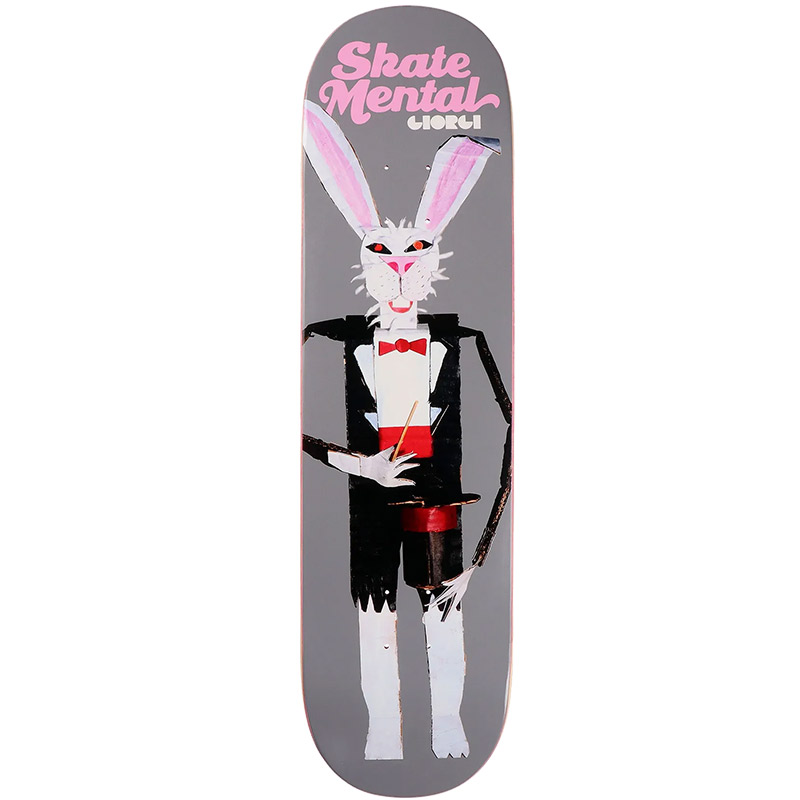 Skate Mental Giorgi Rabbit Doll Grey Skateboard Deck 8.25