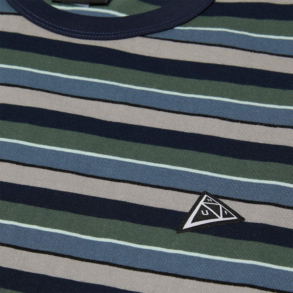 HUF Triple Triangle Relaxed Knit T-Shirt Oil Blue HUF Triple Triangle Relaxed Knit T-Shirt Oil Blue