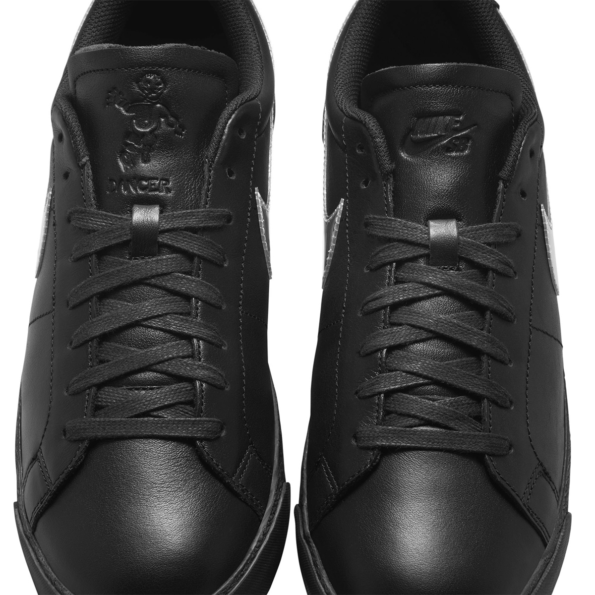 Nike SB Zoom Blazer Low x Dancer Skateboards Black/Metallic Silver-Black Nike SB Zoom Blazer Low x Dancer Skateboards Black/Metallic Silver-Black