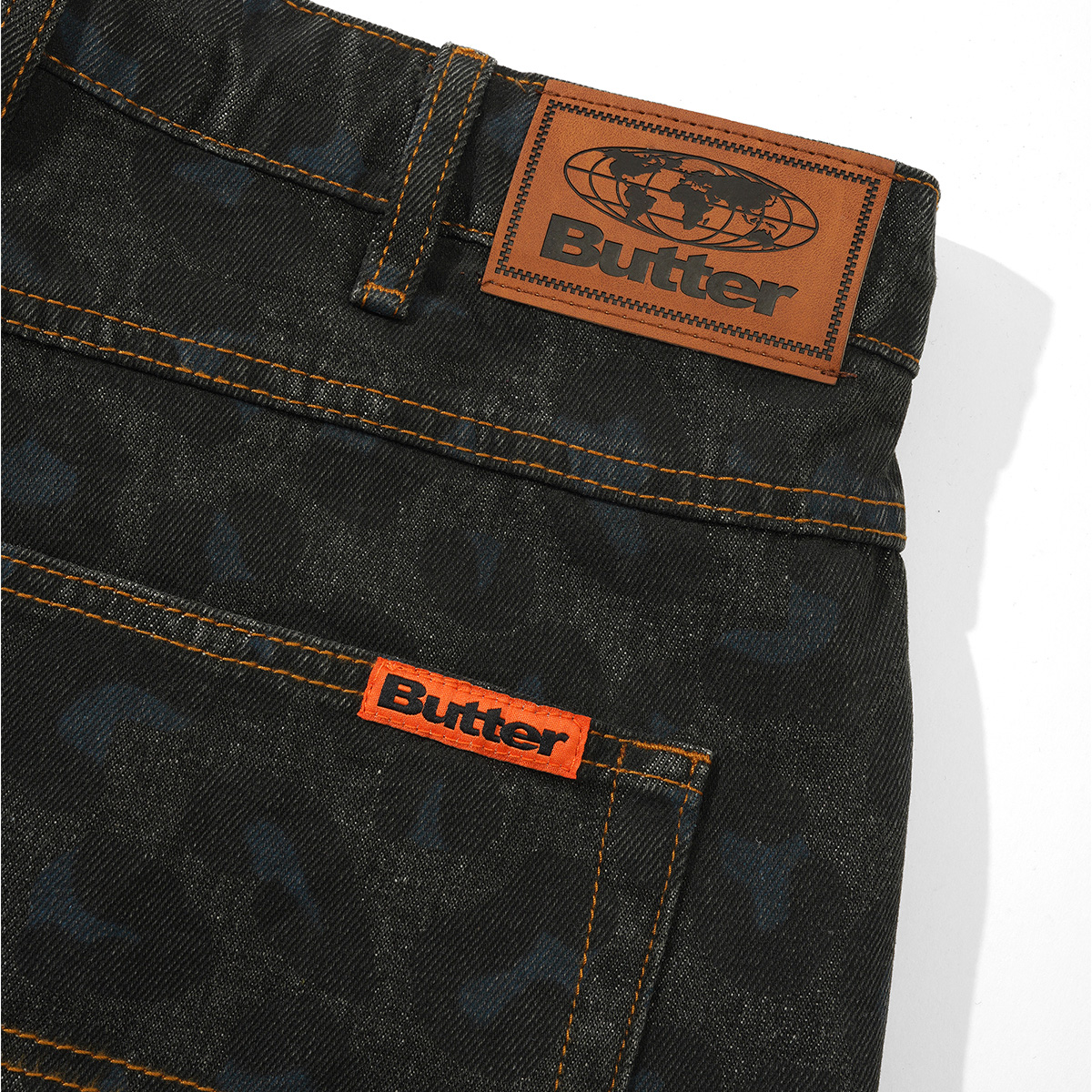 Butter Goods Leopard Denim Jeans Black Butter Goods Leopard Denim Jeans Black