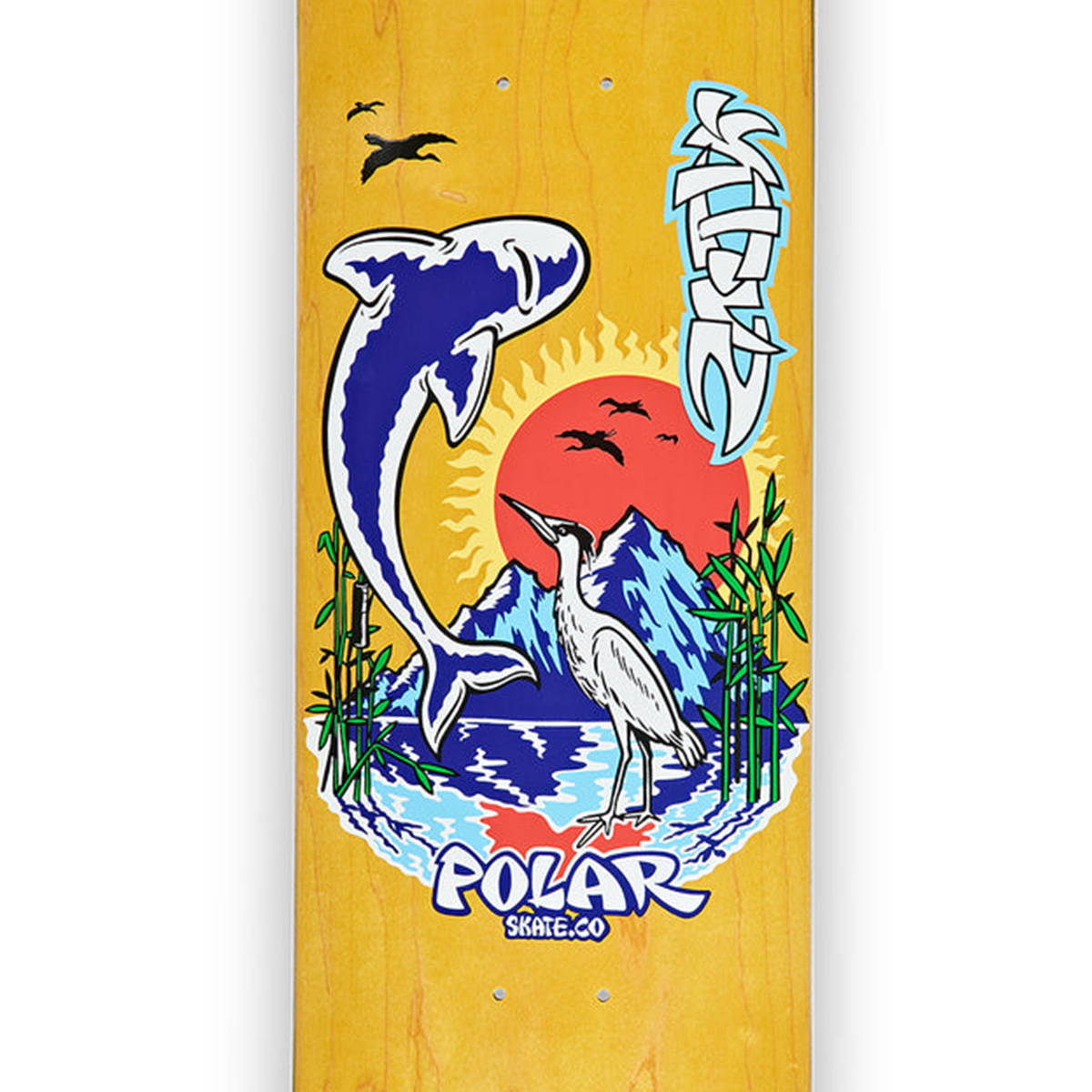 Polar Shin Sanbongi Mt Fuji Skateboard Deck Various Stains 8.25
